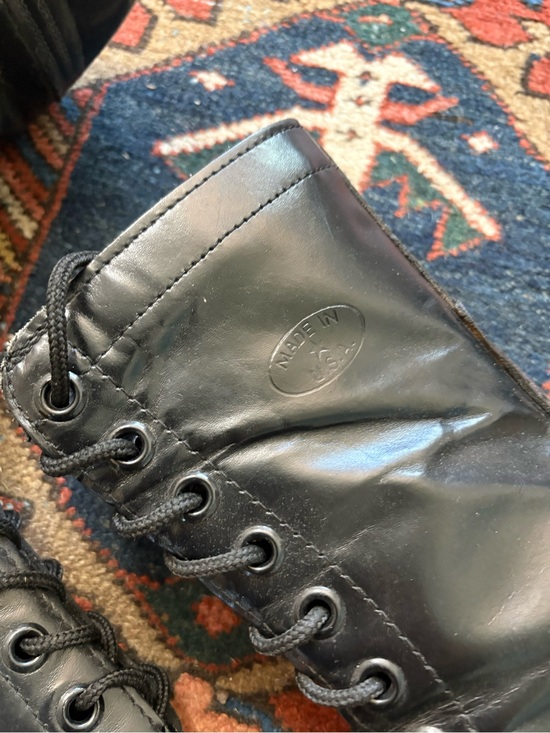 Corcoran Paratrooper Vintage Black Leather Lace-Up side Zip combat Boots 9.5